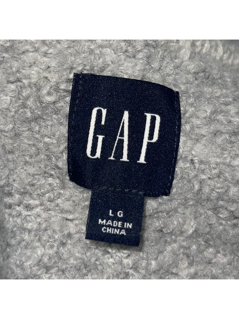 GAP Cropped Cardigan Sweater L Boulce Light Gray Wool Blend Gold Buttons - Picture 7 of 9